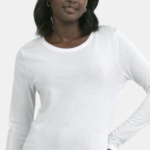 Bundle of 2 Time and Tru Women's White Long Sleeve Tees Size M